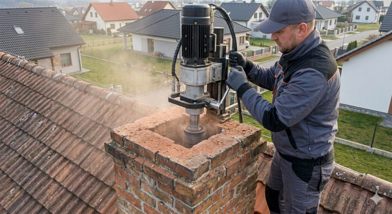 Frézování a vložkování komínů